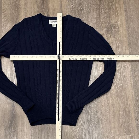 Vintage Campus Cable Knit Sweater Mens Medium - Picture 5 of 8